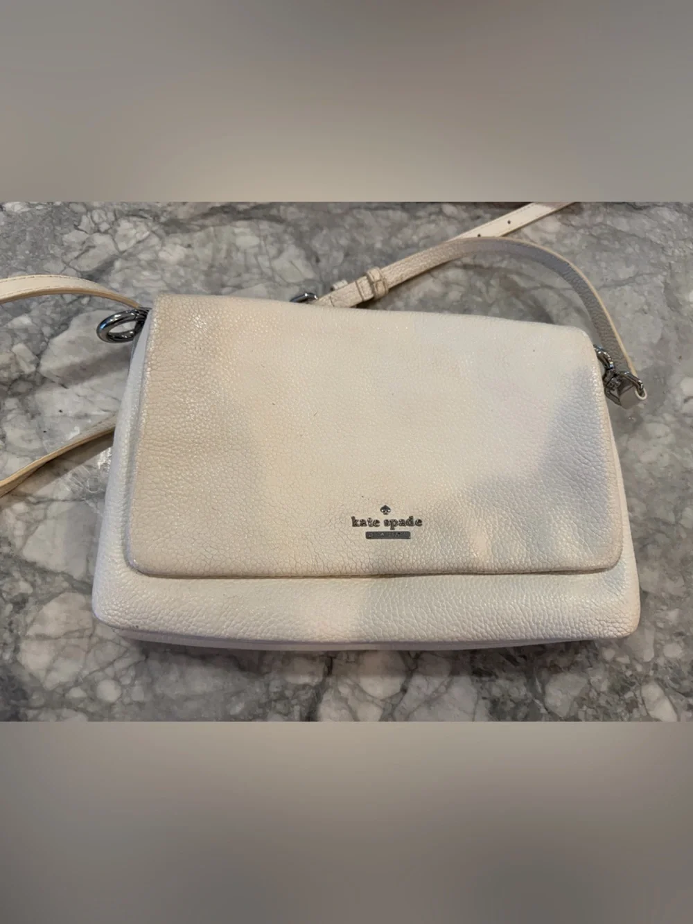 kate spade Cream Pebble Leather Crossbody Bag